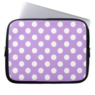 Capa Para Notebook Bolinhas brancas em lilás