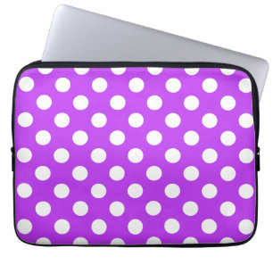 Capa Para Notebook Bolinhas brancas em roxo brilhante