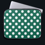 Capa Para Notebook Bolinhas brancas em verde sage<br><div class="desc">Bolinhas brancas em verde sage</div>