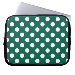Capa Para Notebook Bolinhas brancas em verde sage
