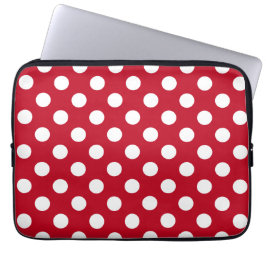 Capa Para Notebook Bolinhas brancas em vermelho