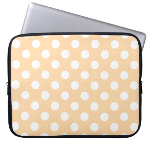 Capa Para Notebook Bolinhas brancas no bege