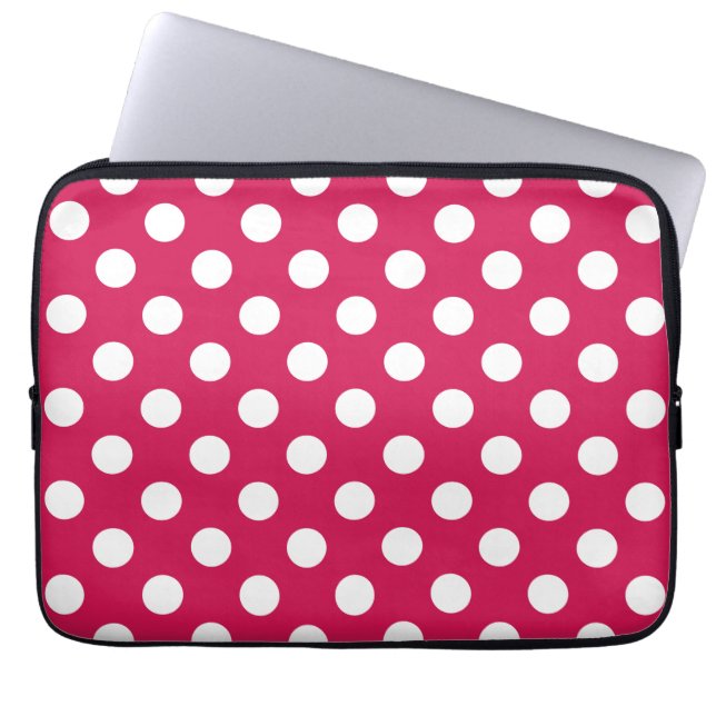 Capa Para Notebook Bolinhas brancas no cerco (Frente)