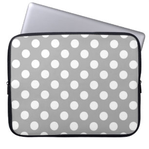 Capa Para Notebook Bolinhas brancas no cinza
