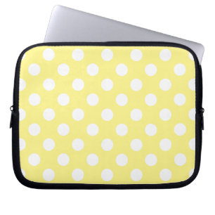 Capa Para Notebook Bolinhas brancas no limão - amarelo