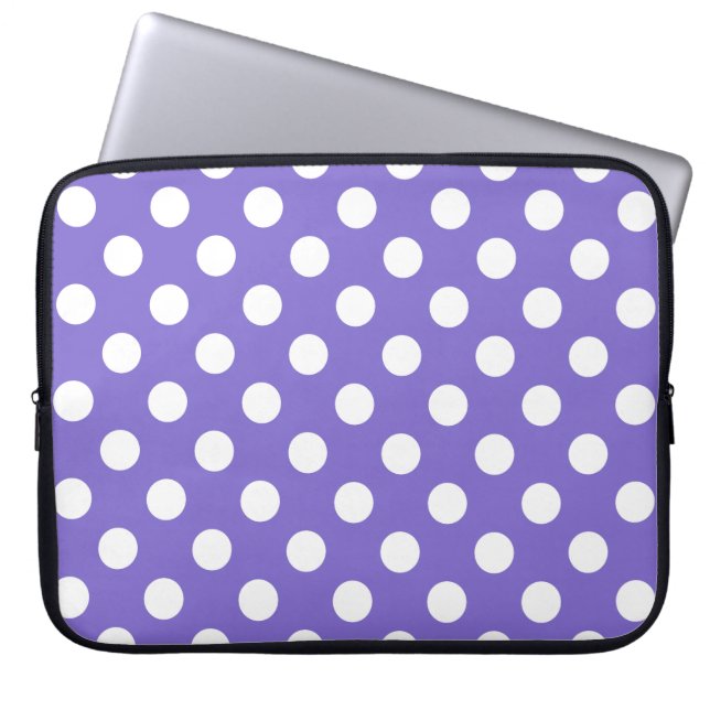 Capa Para Notebook Bolinhas brancas no periwinkle (Frente)