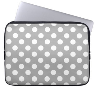 Capa Para Notebook bolinhas brancas sobre cinzas