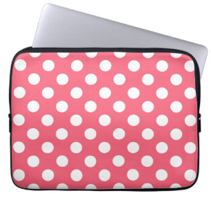 Capa Para Notebook bolinhas brancas sobre corais