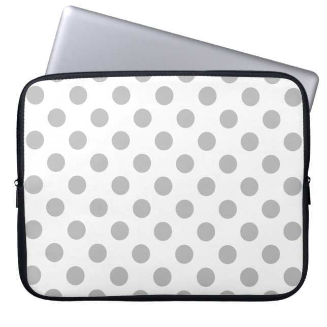 Capa Para Notebook bolinhas de cinza em branco (Frente)