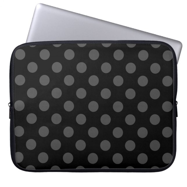 Capa Para Notebook bolinhas de cinza em preto (Frente)