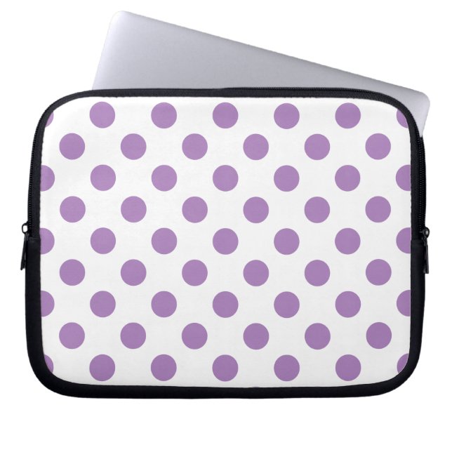 Capa Para Notebook bolinhas de lavanda em branco (Frente)