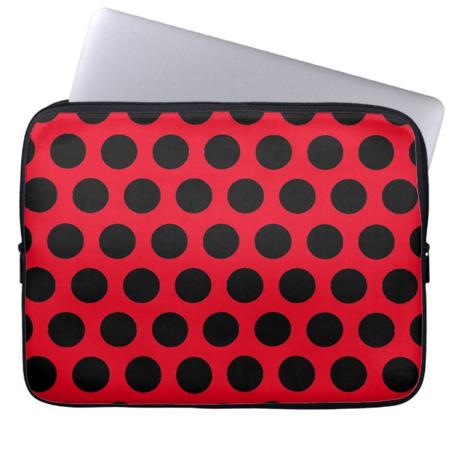 Capa Para Notebook Bolinhas Pretas (Frente)