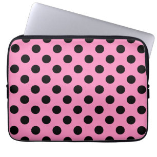 Capa Para Notebook Bolinhas pretas a rosa