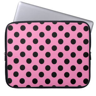 Capa Para Notebook bolinhas pretas a rosa