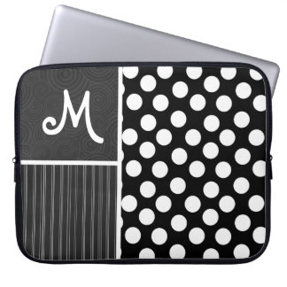 Capa Para Notebook Bolinhas pretas & brancas