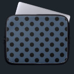 Capa Para Notebook Bolinhas pretas em azul-cinza<br><div class="desc">Bolinhas pretas em azul-cinza</div>