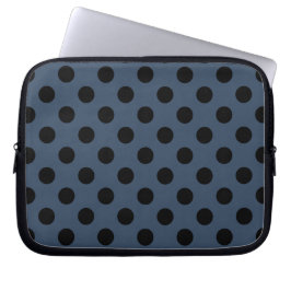 Capa Para Notebook Bolinhas pretas em azul-cinza