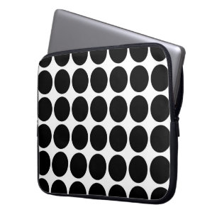 Capa Para Notebook Bolinhas pretas em branco