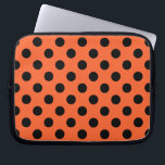 Capa Para Notebook Bolinhas pretas em laranja<br><div class="desc">Bolinhas pretas em laranja</div>