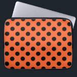 Capa Para Notebook Bolinhas pretas em laranja<br><div class="desc">Bolinhas pretas em laranja</div>