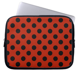 Capa Para Notebook Bolinhas pretas em vermelho