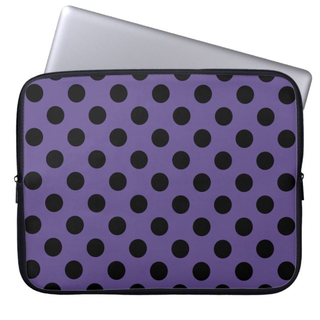 Capa Para Notebook Bolinhas pretas no ultravioleta (Frente)