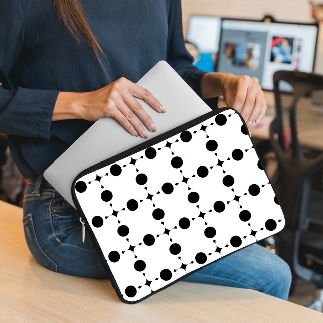 Capa Para Notebook Bolinhas Pretas, Padrão de Bolinhas, Pontos, Ponto (Criador carregado)