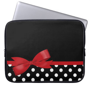 Capa Para Notebook Bolinhas preto e branco do arco vermelho