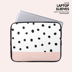 Capa Para Notebook Bolinhas Rosa Blush Moderno Simples Personalizada