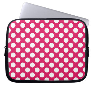 Capa Para Notebook Bolinhas rosa e branca