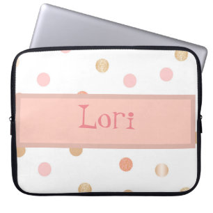 Capa Para Notebook Bolinhas Rosa e Pêssego