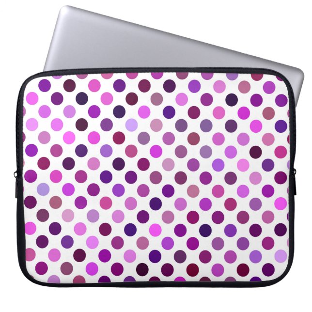 Capa Para Notebook Bolinhas rosa e roxa (Frente)