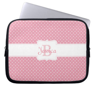 Capa Para Notebook Bolinhas rosa personalizada