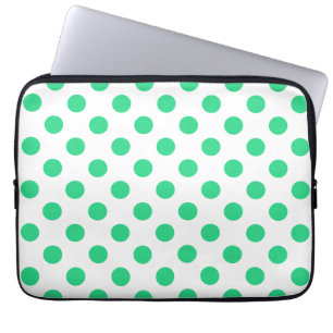 Capa Para Notebook Bolinhas verdes e brancas