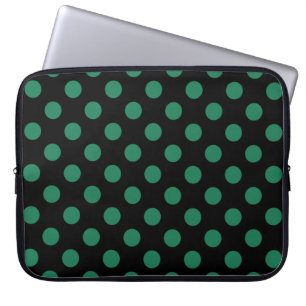 Capa Para Notebook bolinhas verdes e pretas