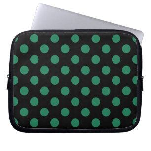 Capa Para Notebook bolinhas verdes e pretas