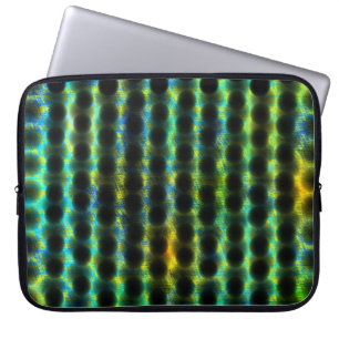 Capa Para Notebook Bolinhas verdes e pretas gerando formas, sombra