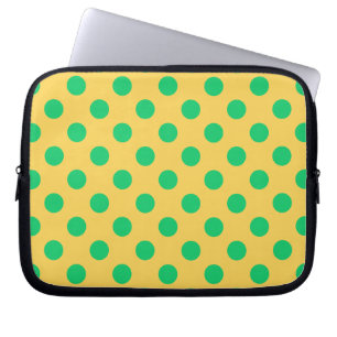 Capa Para Notebook Bolinhas verdes em amarelo