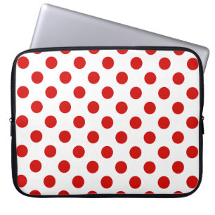 Capa Para Notebook Bolinhas vermelhas e brancas