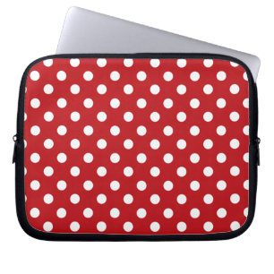 Capa Para Notebook Bolinhas vermelhas e brancas