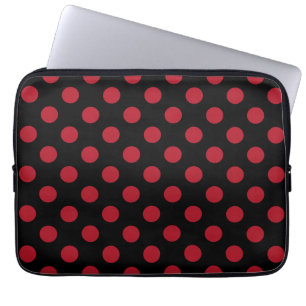 Capa Para Notebook Bolinhas vermelhas e pretas