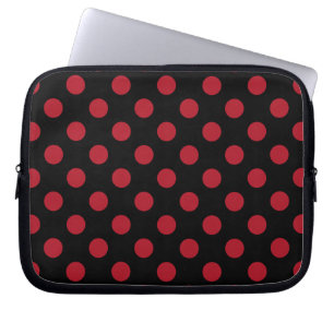 Capa Para Notebook Bolinhas vermelhas e pretas