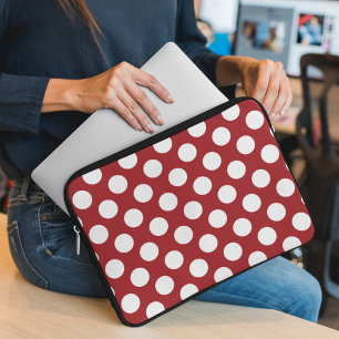 Capa Para Notebook Bolinhas Vermelhas, Padrão de Bolinhas, Pontos, Po