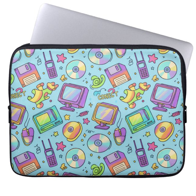 Capa Para Notebook Bolsa Acolchoada para Laptop com Estética Retro Y2 (Frente)