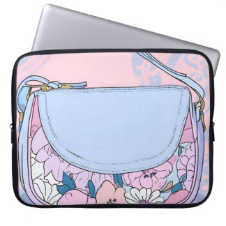 Capa Para Notebook Bolsa Chic Pastel Rosa Lavanda Floral tote