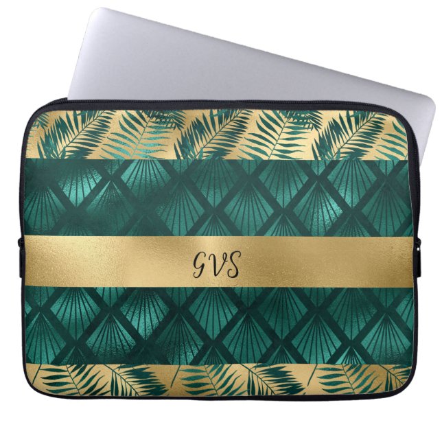 Capa Para Notebook Bolsa de chá e Design Dourado (Frente)