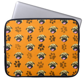 Capa Para Notebook Bolsa de Eletrônica com Estampa de Pug Laranja