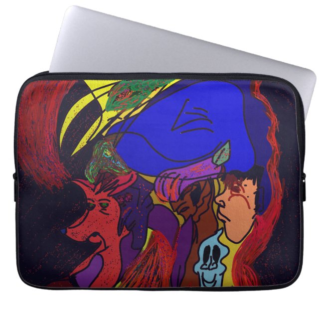 Capa Para Notebook Bolsa de Eletrônica de Colagem de Animação (Frente)