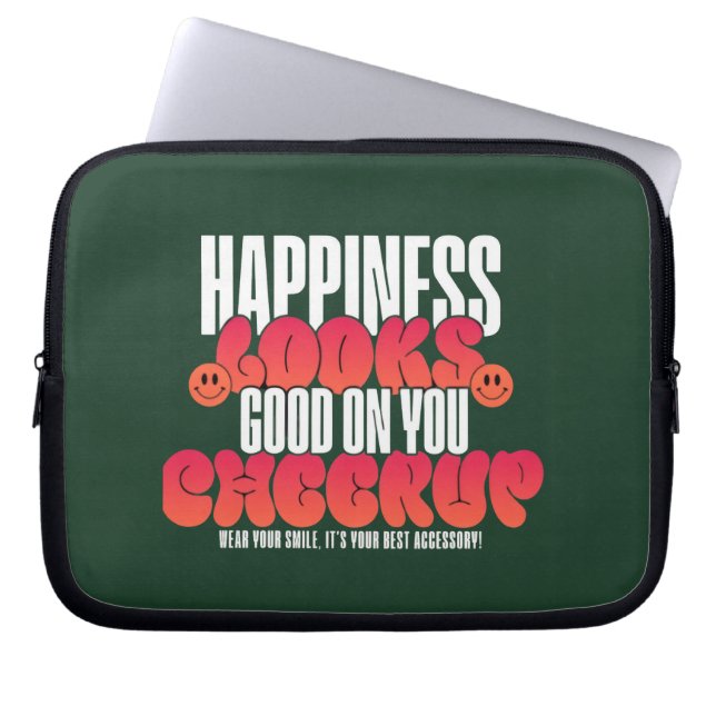 CAPA PARA NOTEBOOK BOLSA DE ELETRÔNICOS COM ASPECTO FELIZ (Frente)