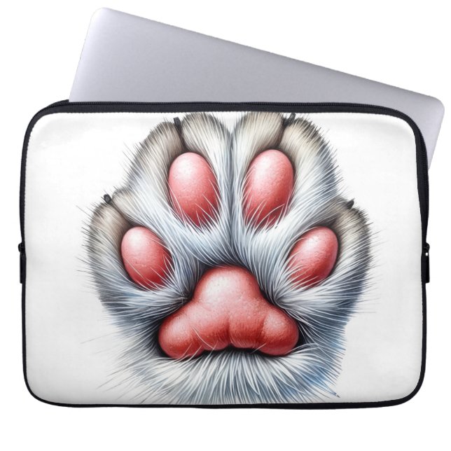 Capa Para Notebook Bolsa de Eletrônicos com Garra de Gato – Fofa e Di (Frente)